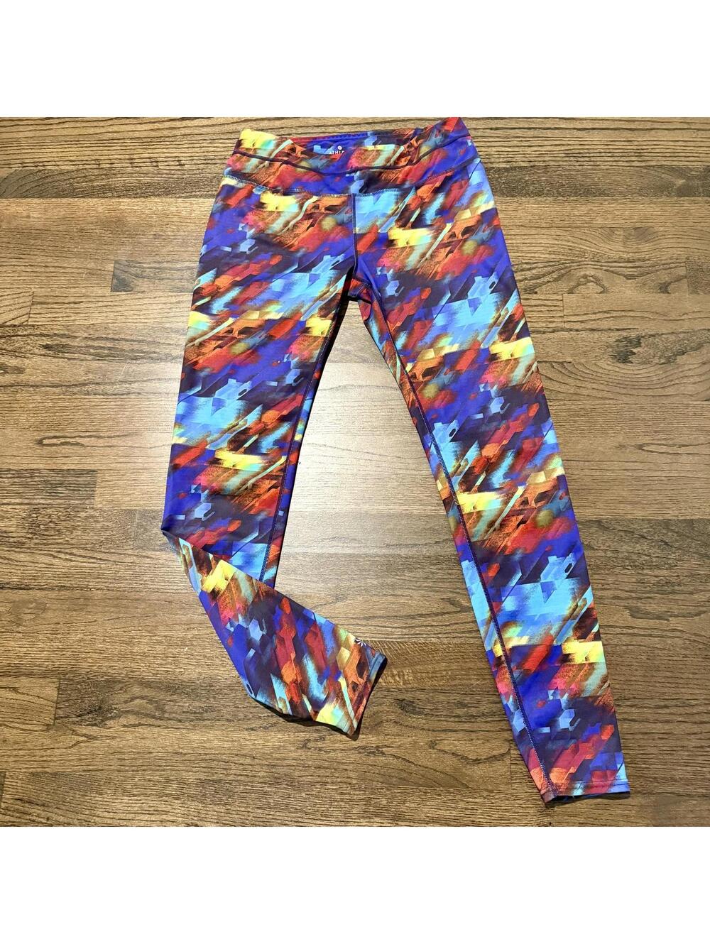 NWOT Athleta Color-burst Sonar Multicolored Leggings Large Tall